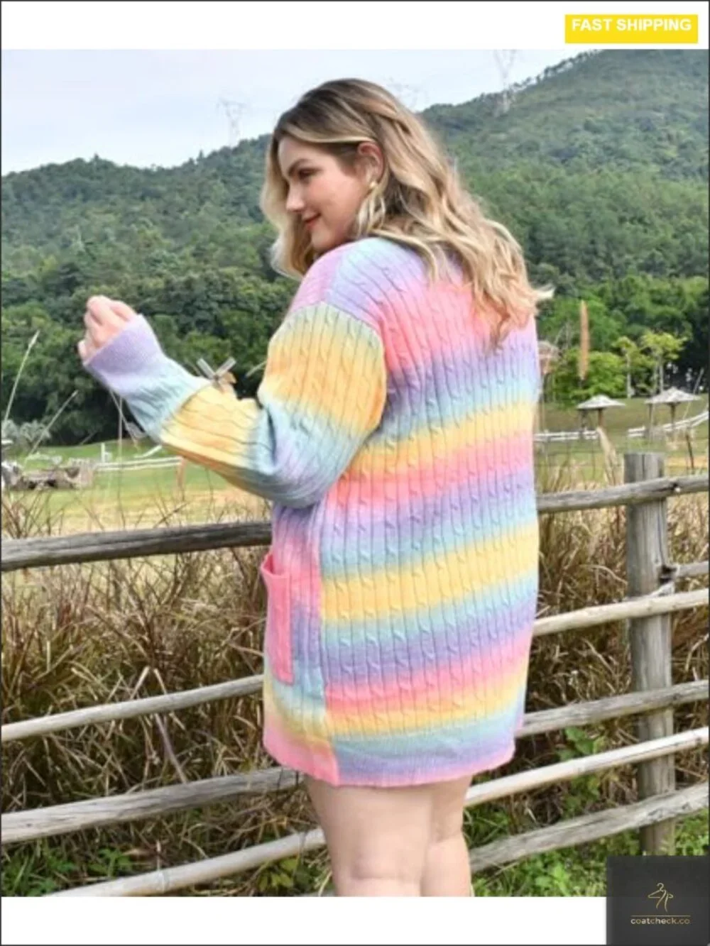 Oversized Plus Size Open Front Cardigan Sweater with Pockets
